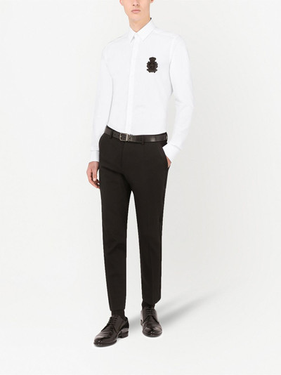 Dolce & Gabbana appliqué cotton-poplin shirt outlook