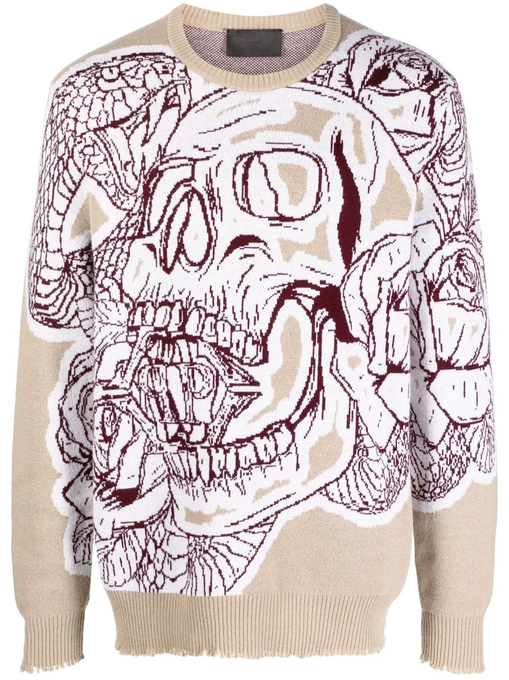 Skull patterned-intarsia sweatshirt - 1