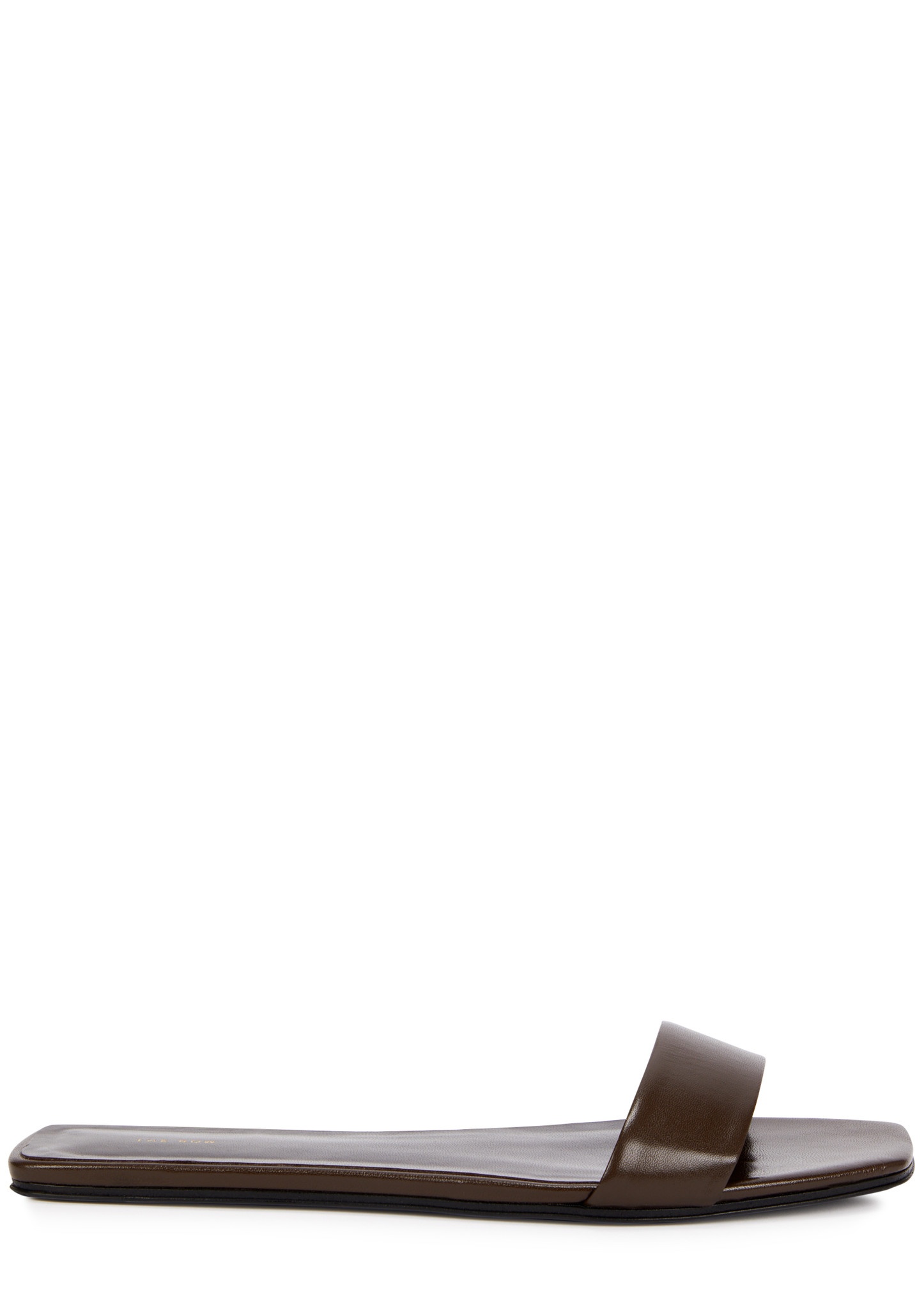 Chocolate leather sliders - 1