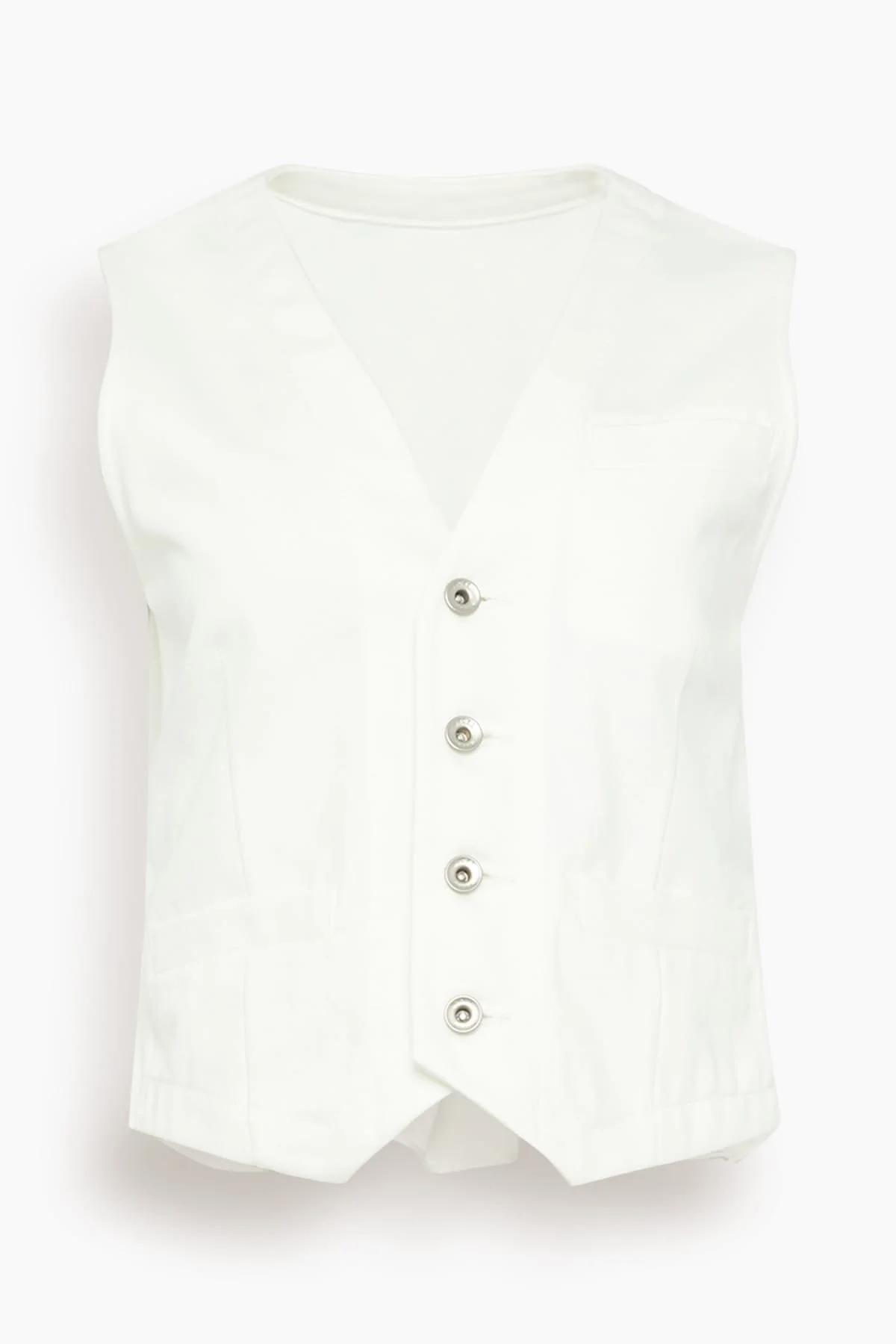 Denim Vest in Off White - 1