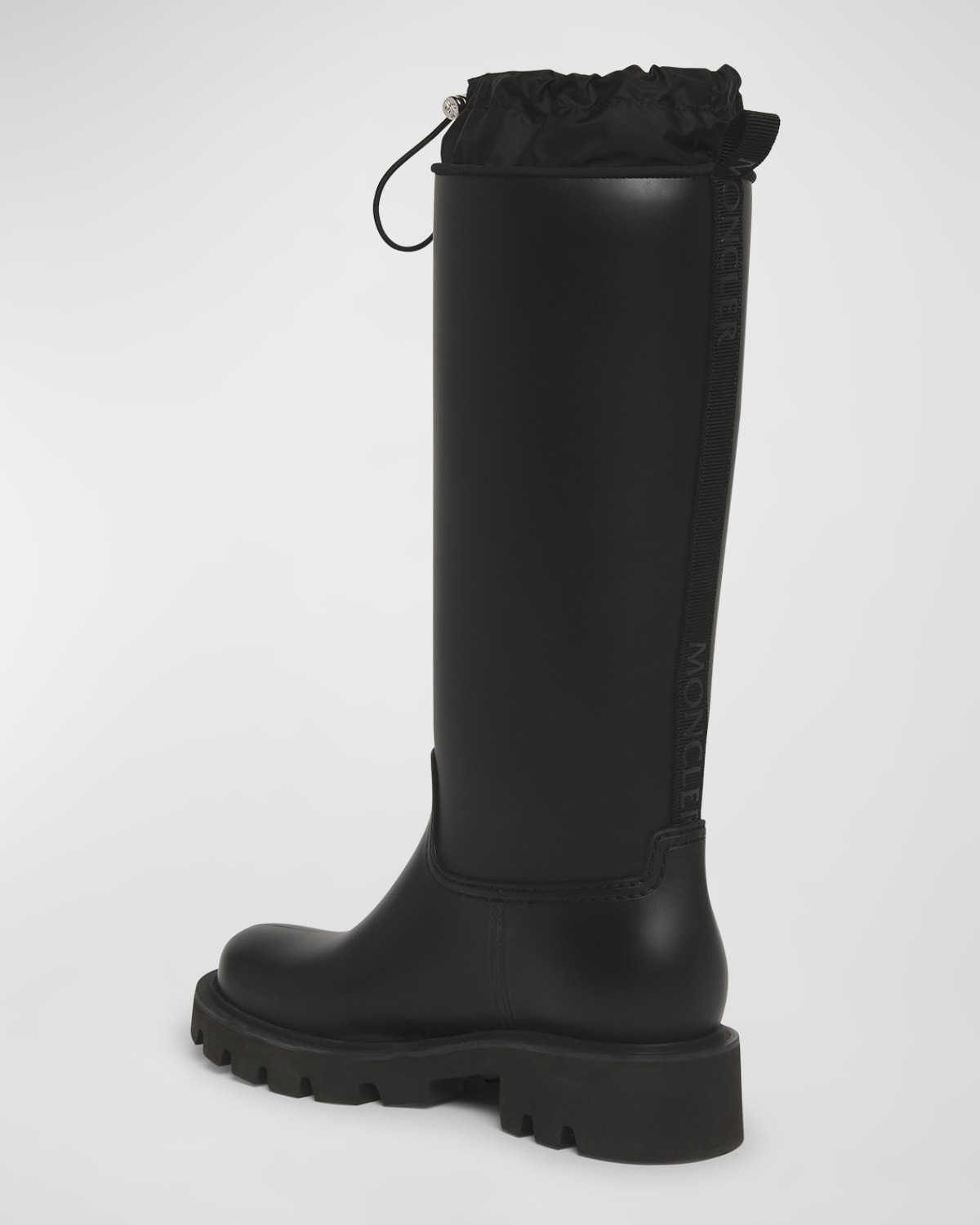 Moncler Kickstream Leather Tall Rain Boots | neimanmarcus