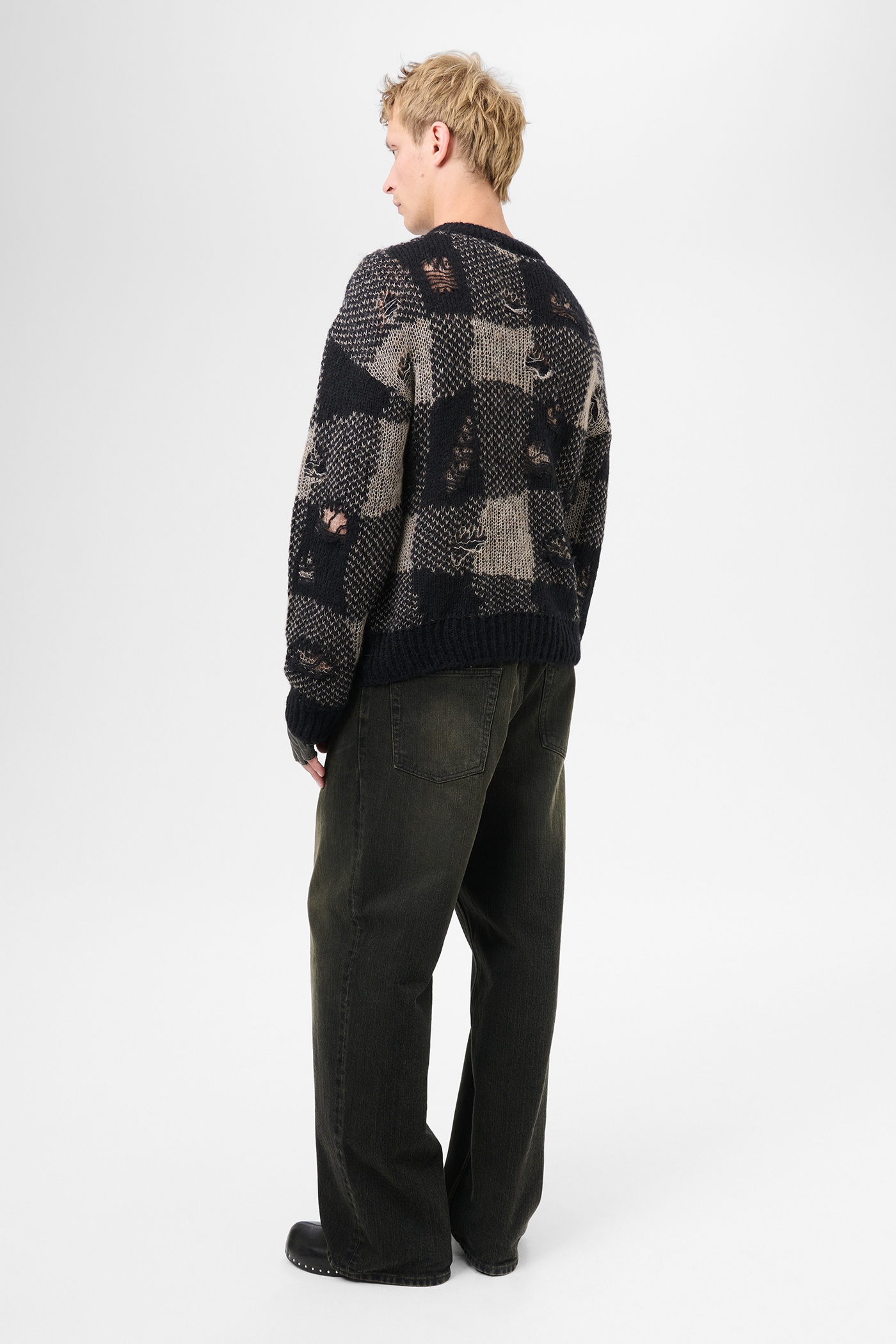 Sonar Roundneck Black Destructive Gingham - 5