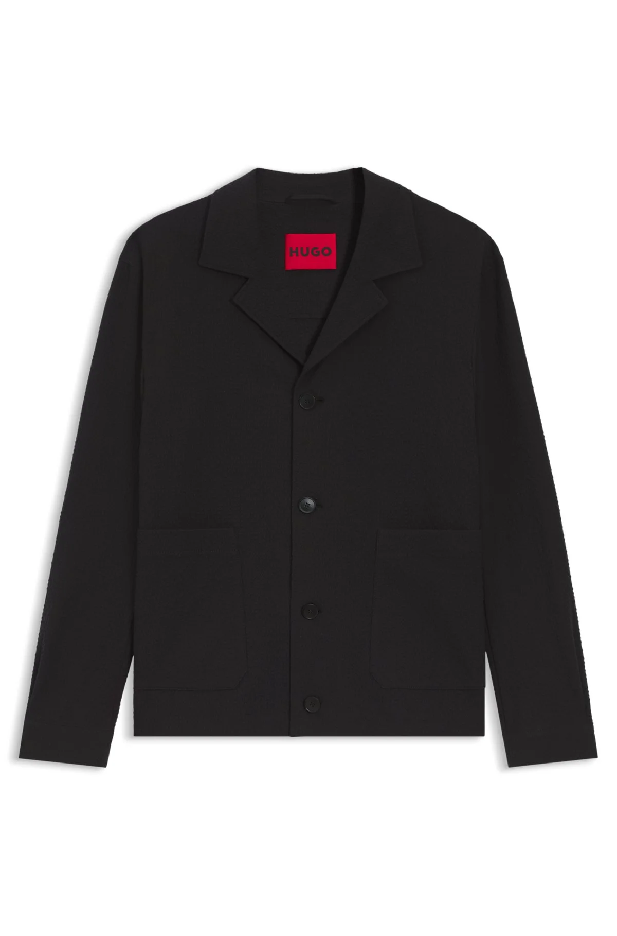 MODERN-FIT JACKET IN STRETCH-COTTON SEERSUCKER - 1