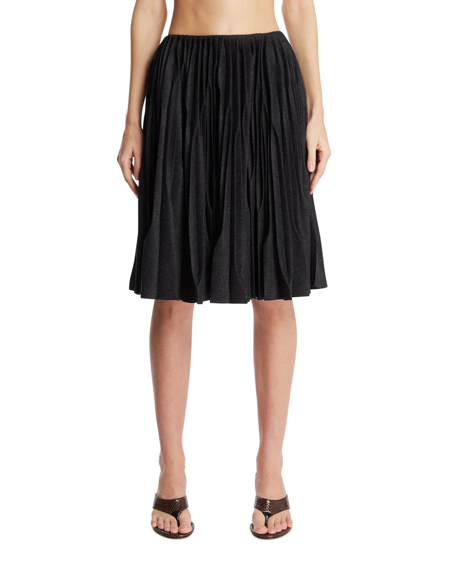 Gray Pleated Skirt - 1