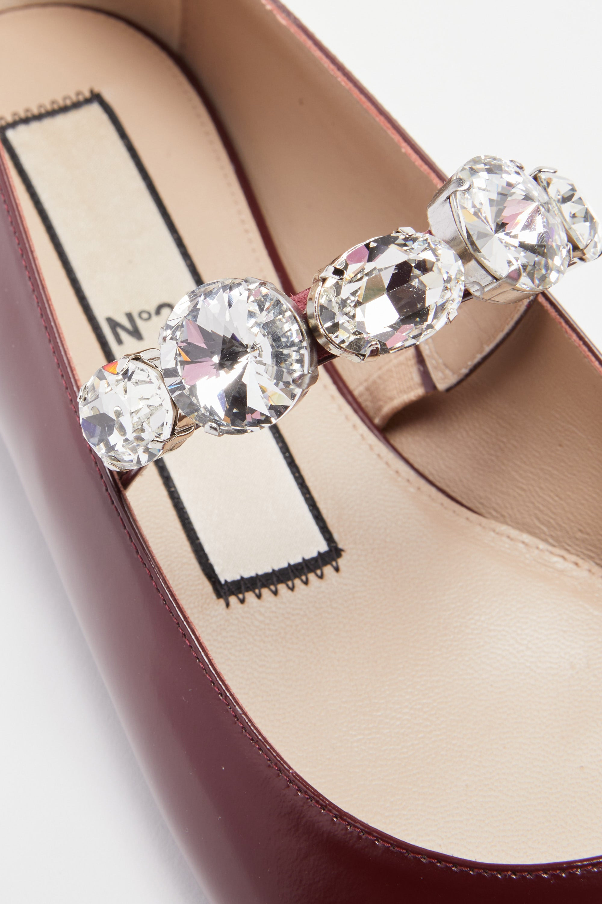 PATENT LEATHER BALLERINAS WITH MAXI CRYSTALS - 4