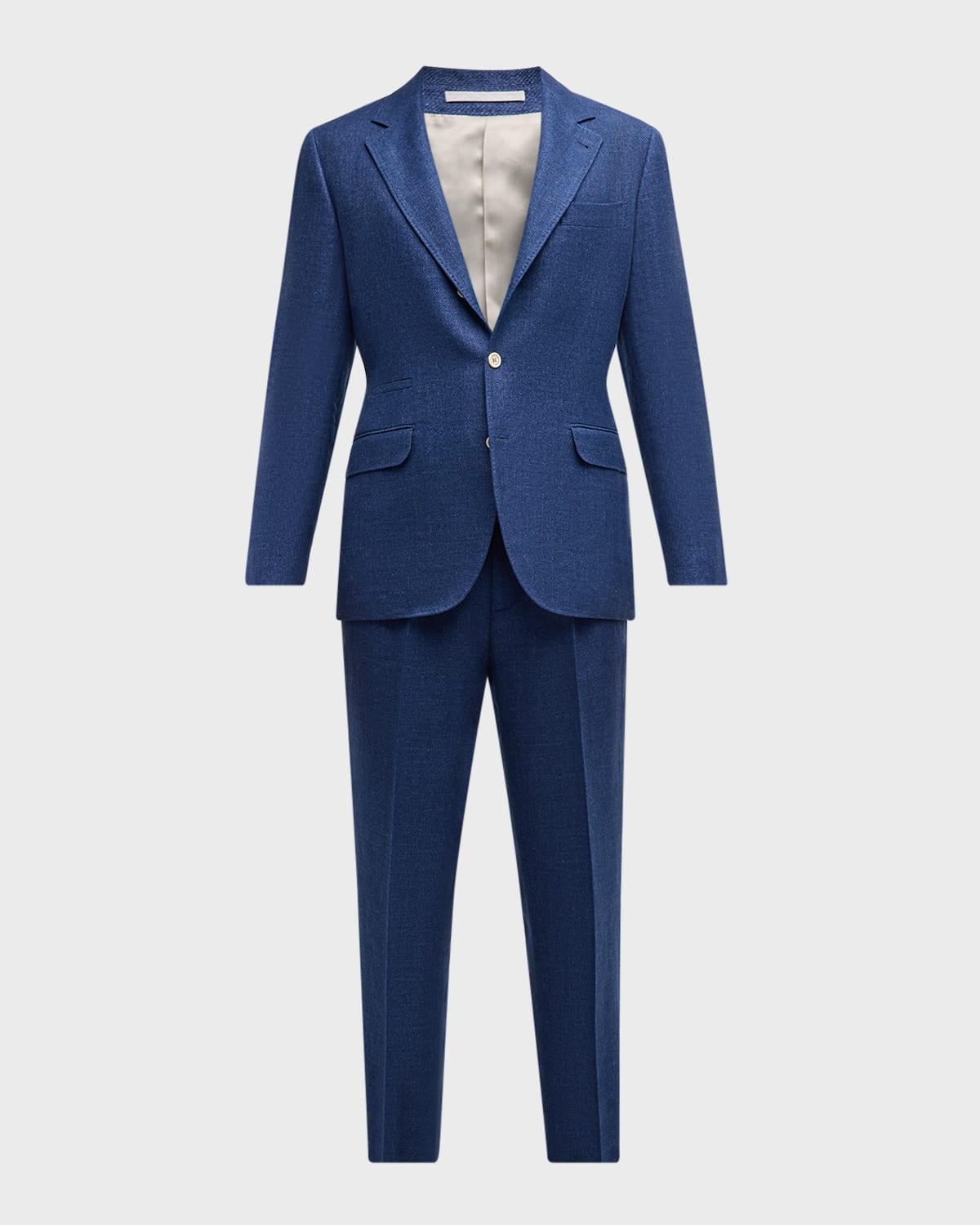 Men's Linen, Wool and Silk Suit - 10