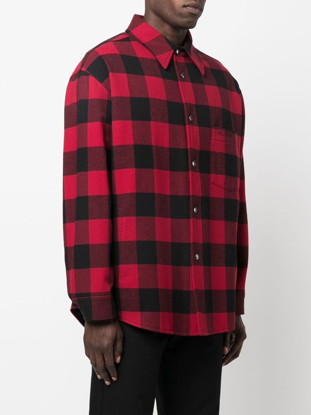 check-print virgin-wool overshirt - 3