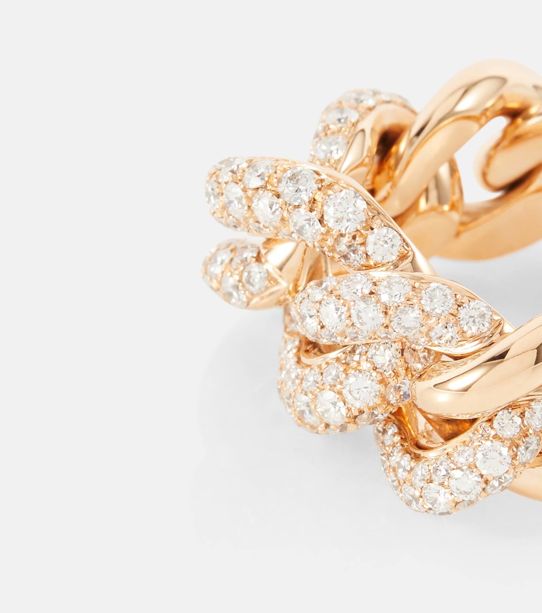 Catene 18kt rose gold ring with white diamonds - 4