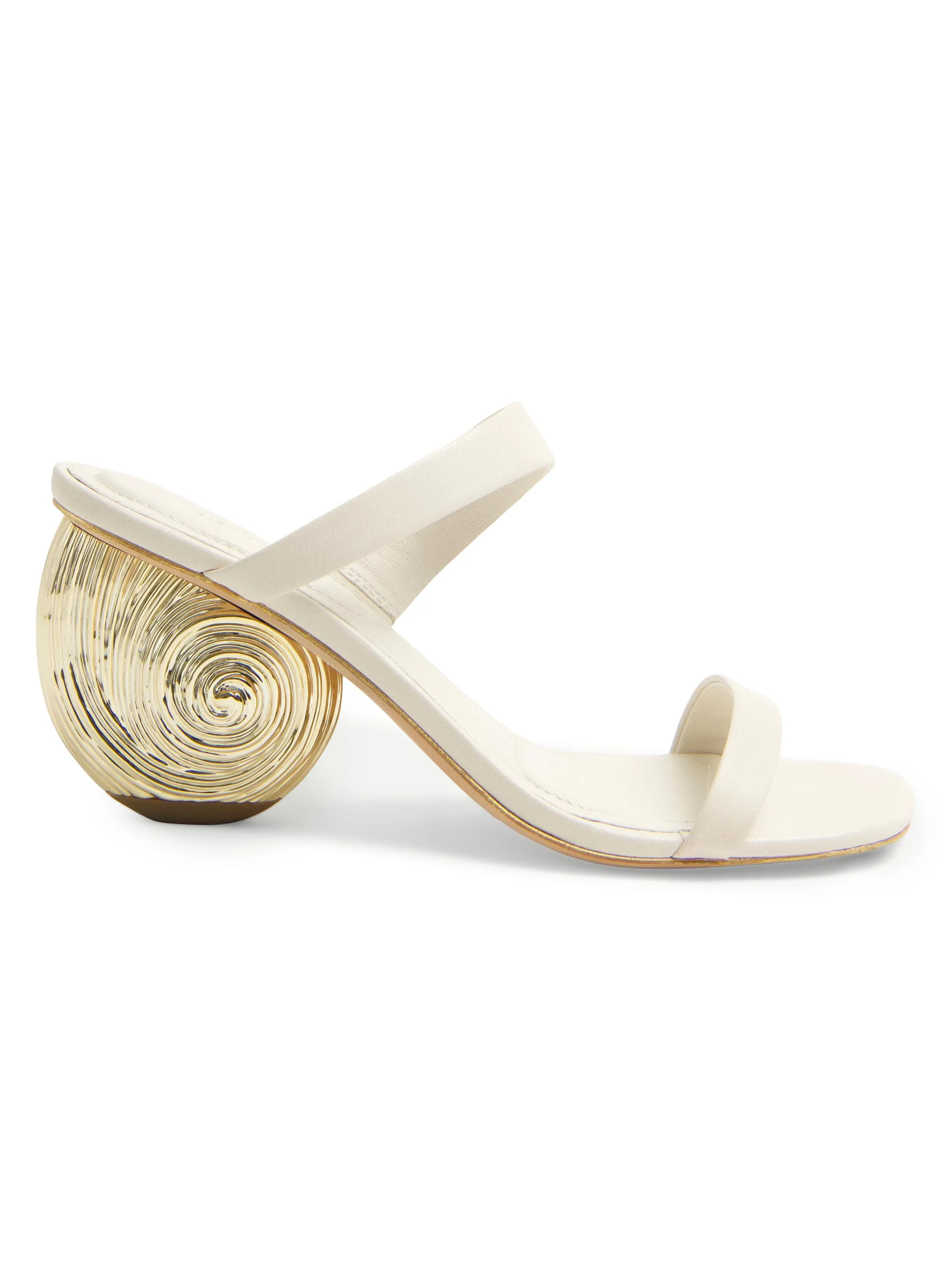 Women's Marion 75MM Seashell-Heel Leather Sandals - Alabaster Gold - 1
