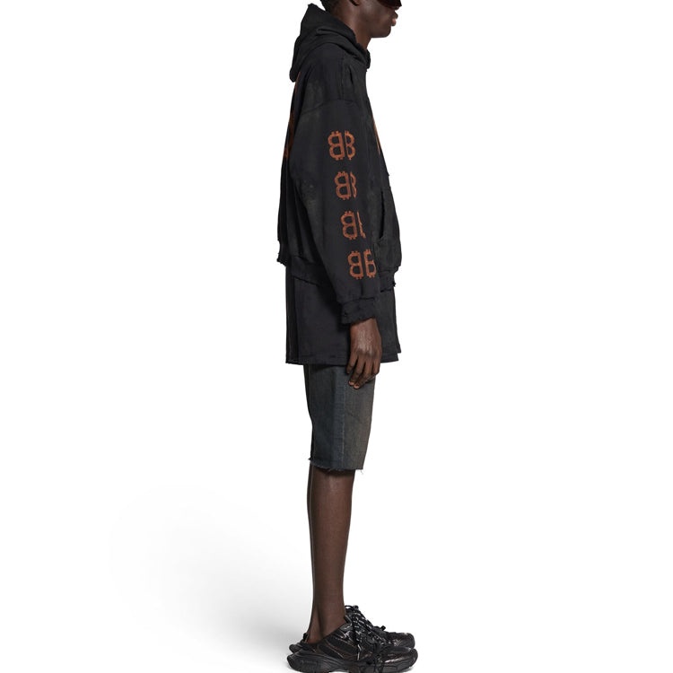 Balenciaga Crypto Hoodie Medium Fit 'Black Faded' 742603TOVN71055 - 5