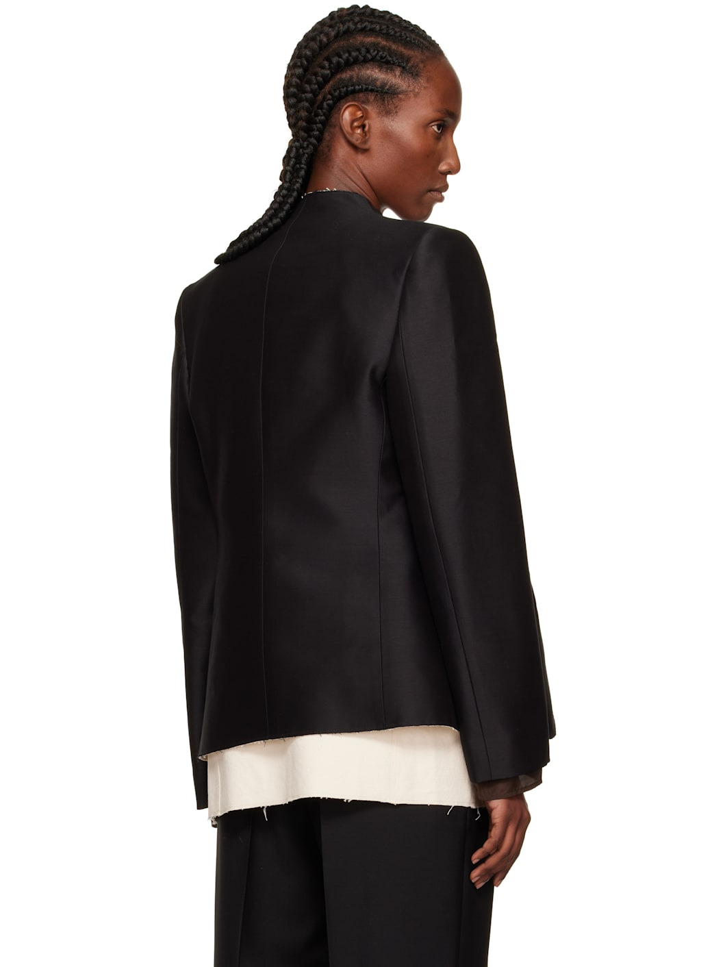 Black & Off-White Tulip Blazer - 3
