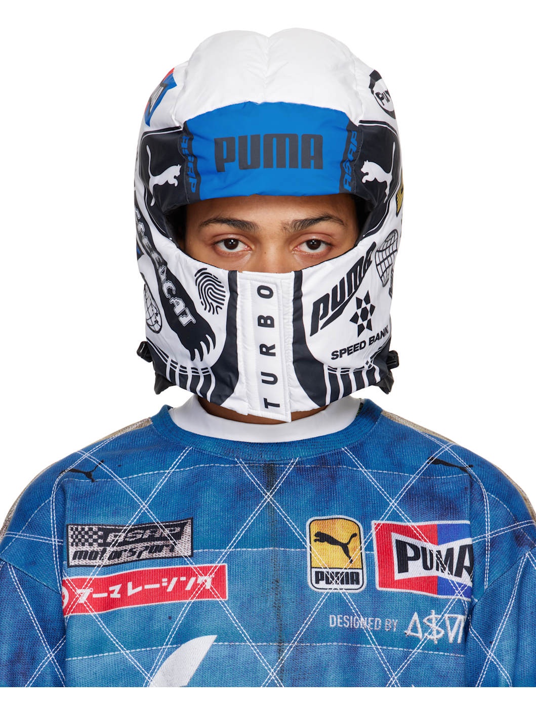 White & Blue A$AP Rocky Edition Padded Balaclava - 1
