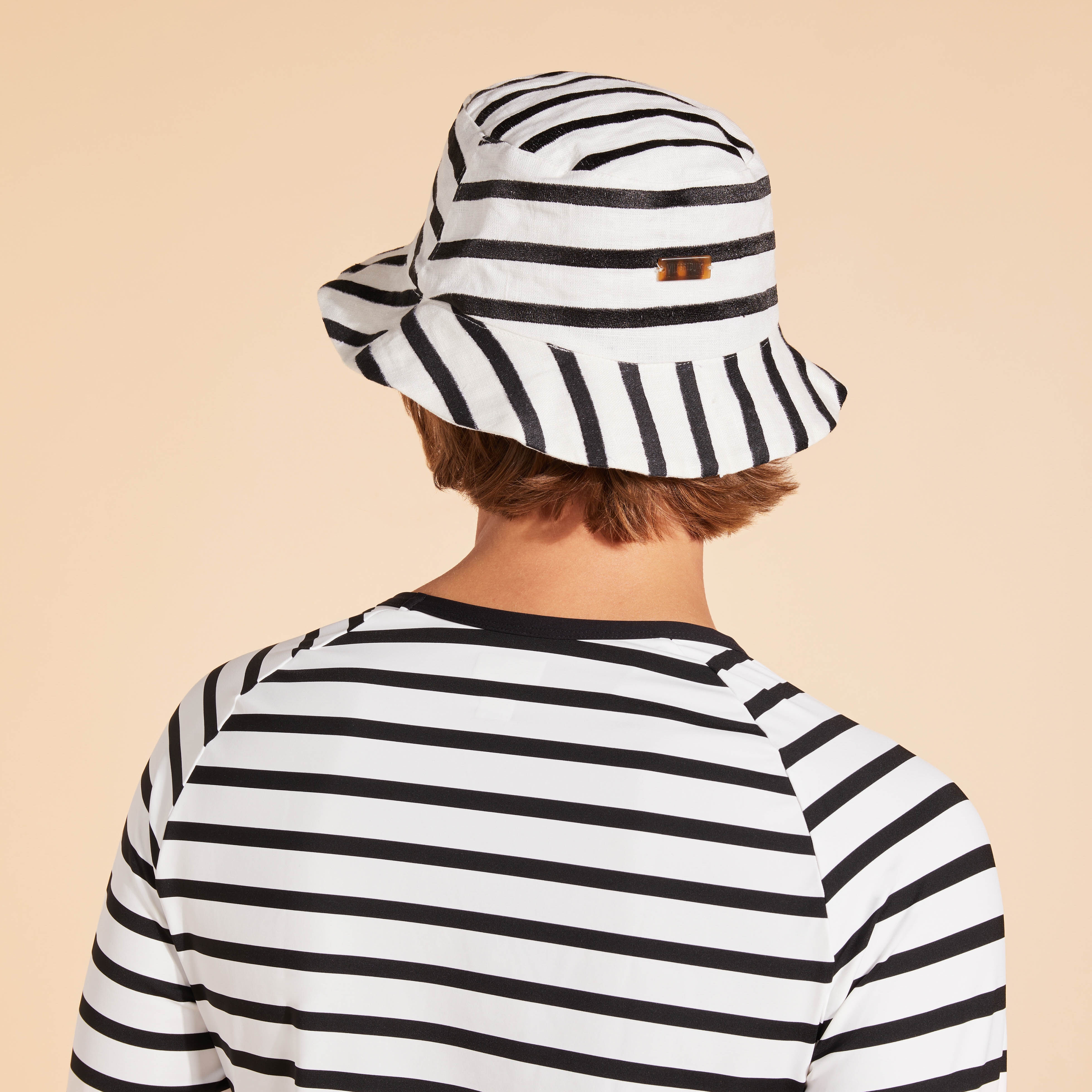 Unisex Linen Bucket Hat Micro Ronde des Tortues Rayée - 4