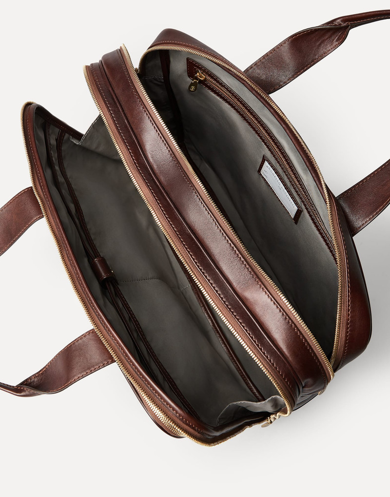 Calfskin briefcase with zipper 5