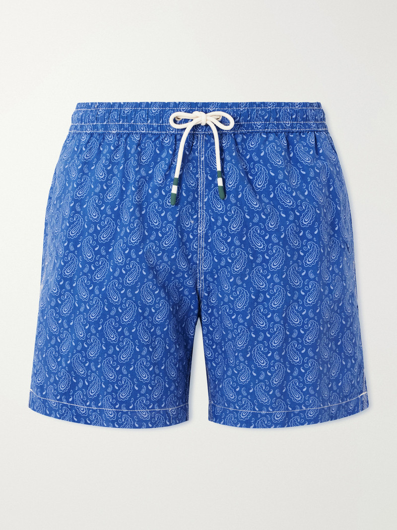 Straight-Leg Mid-Length Printed Swim Shorts 1