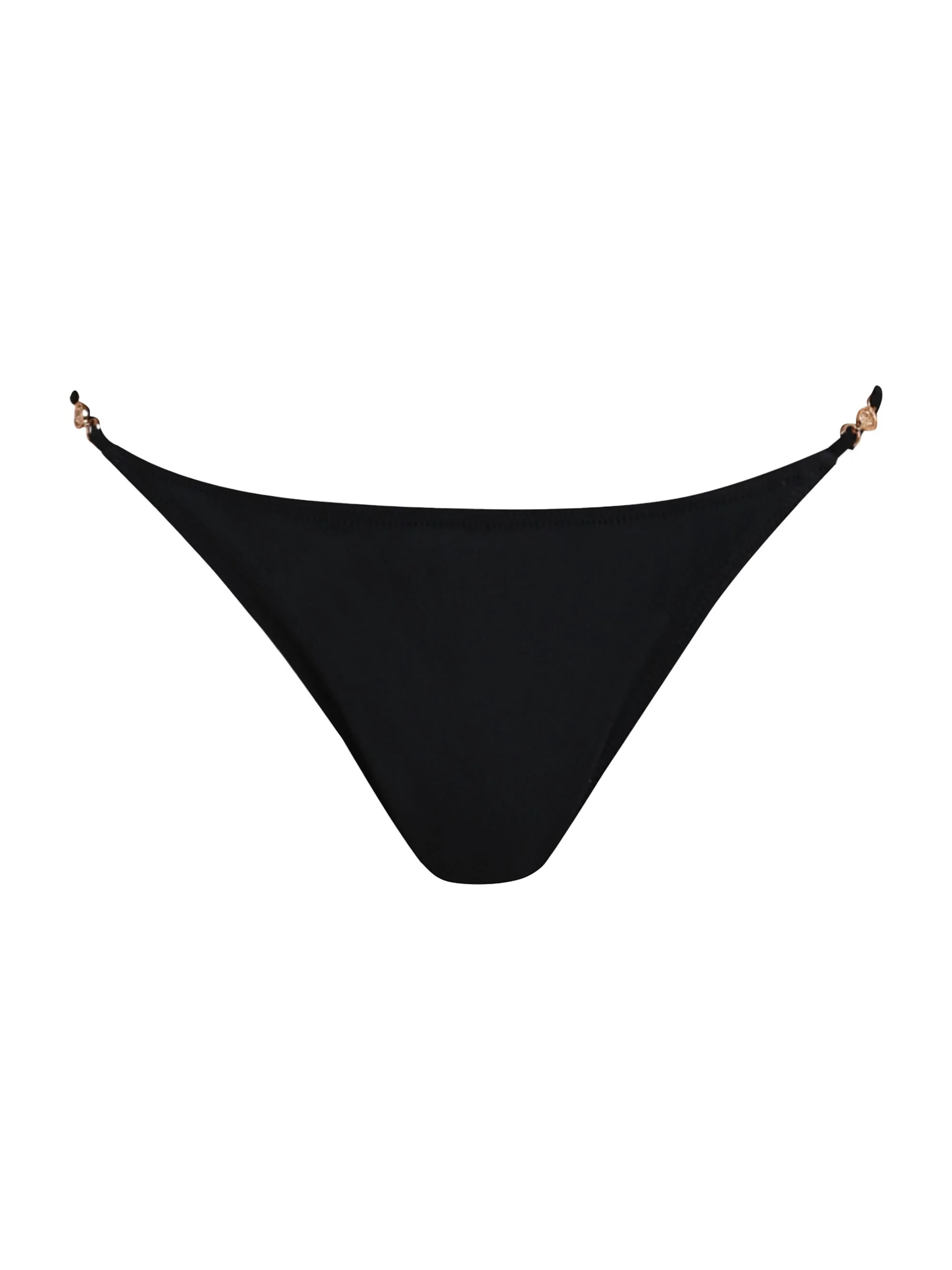 Women's Solids Violet String Bikini Bottom - Black - 1
