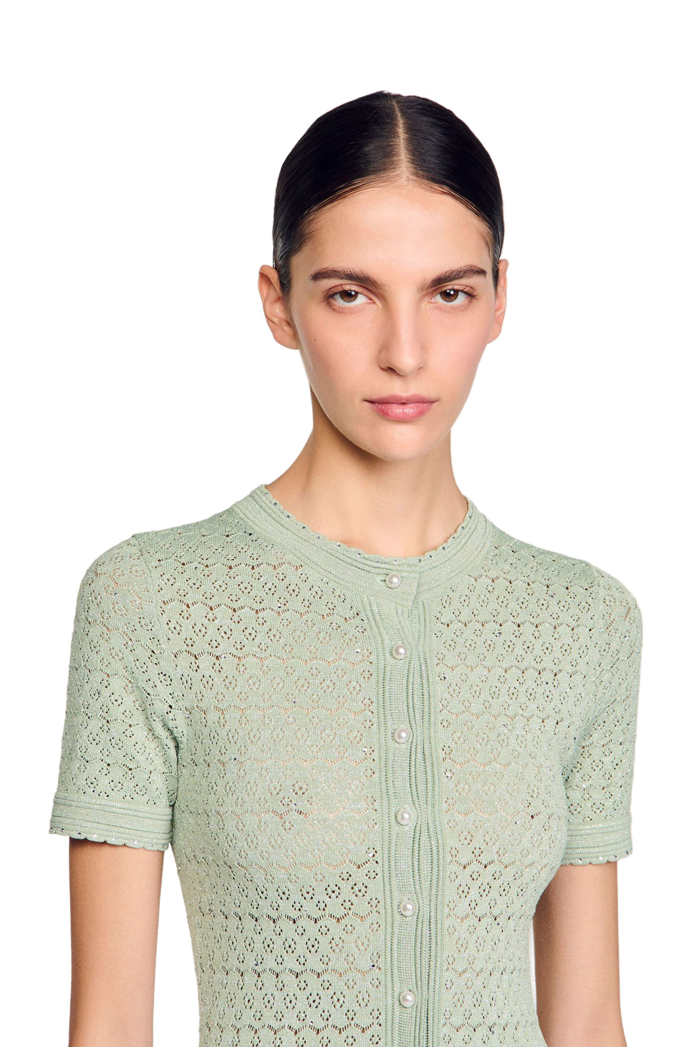 SANDRO Knit maxi dress in Almond Green at Nordstrom - 5