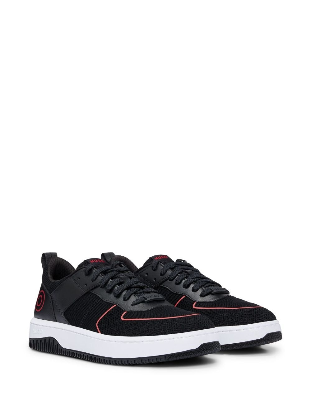 recycled leather lace-up sneakers - 2