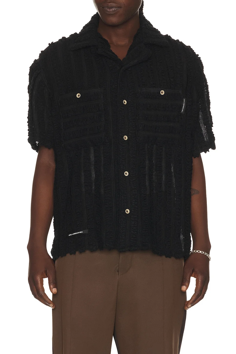 Kenley Knitted Open Collar Shirt - 1