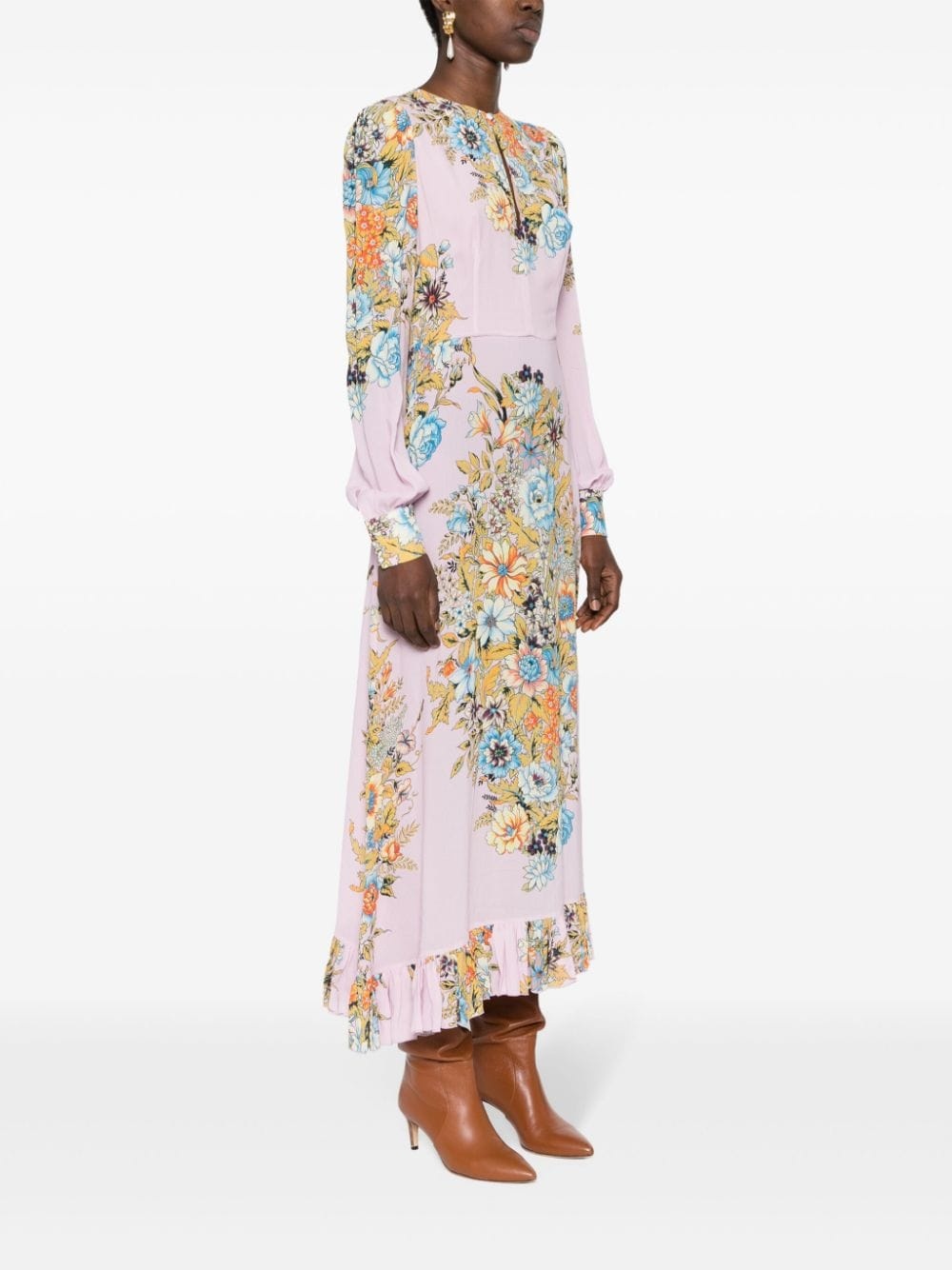 floral-print maxi dress - 3