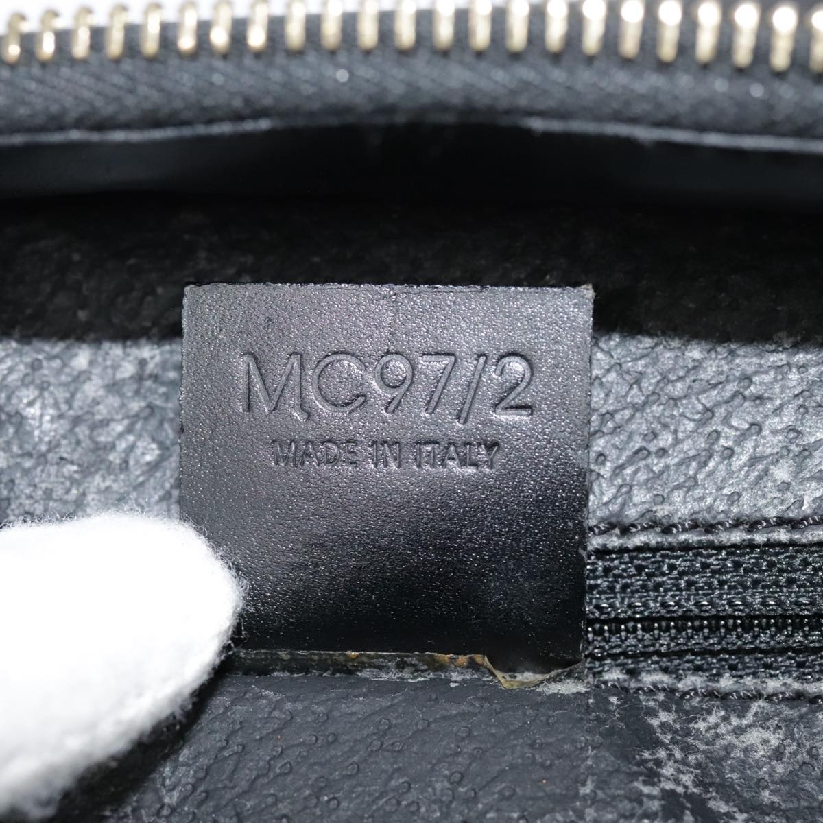 CELINE Macadam Canvas Hand Bag Pvc Leather Black Gold - 12