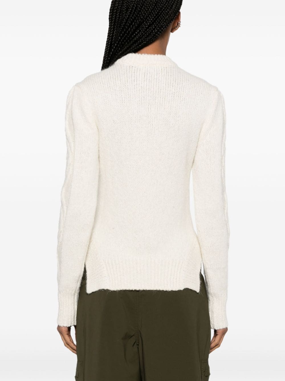 cable-knit mock-neck jumper - 4