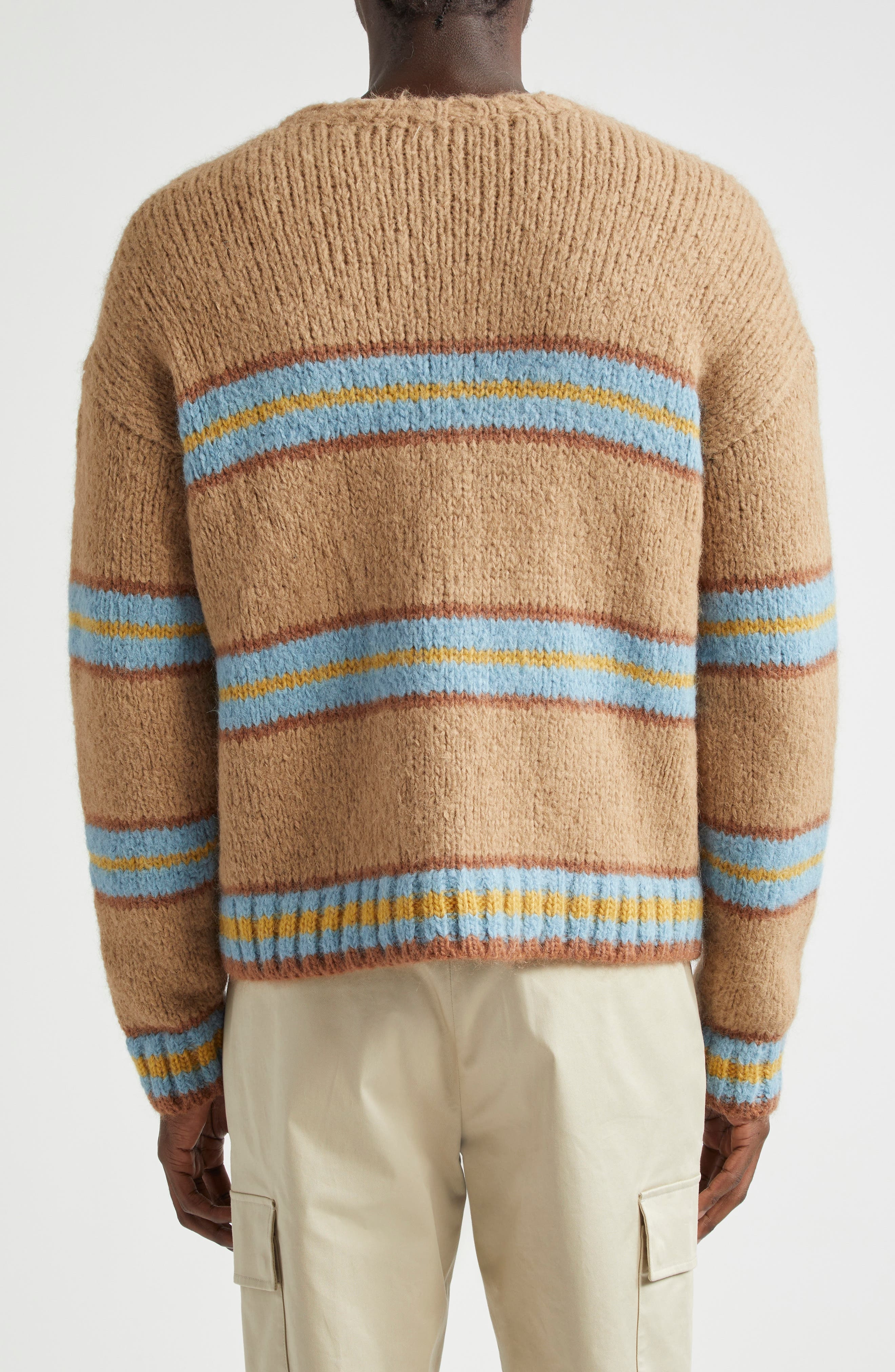 Moncler Stripe Alpaca & Wool Blend Sweater in Beige at Nordstrom - 2