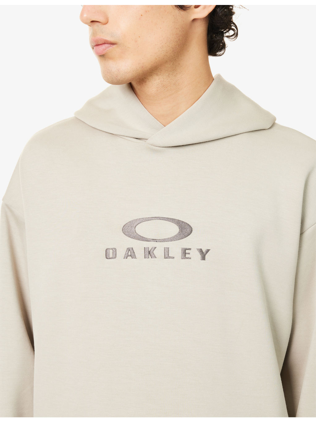 Enhance Logo-Embroidery Jersey Hoody - 5
