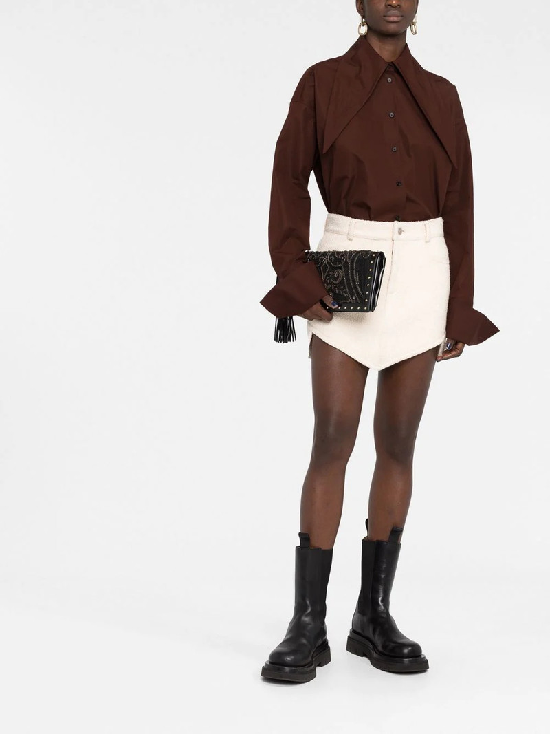 Balmain crystal-embroidered leather clutch bag outlook