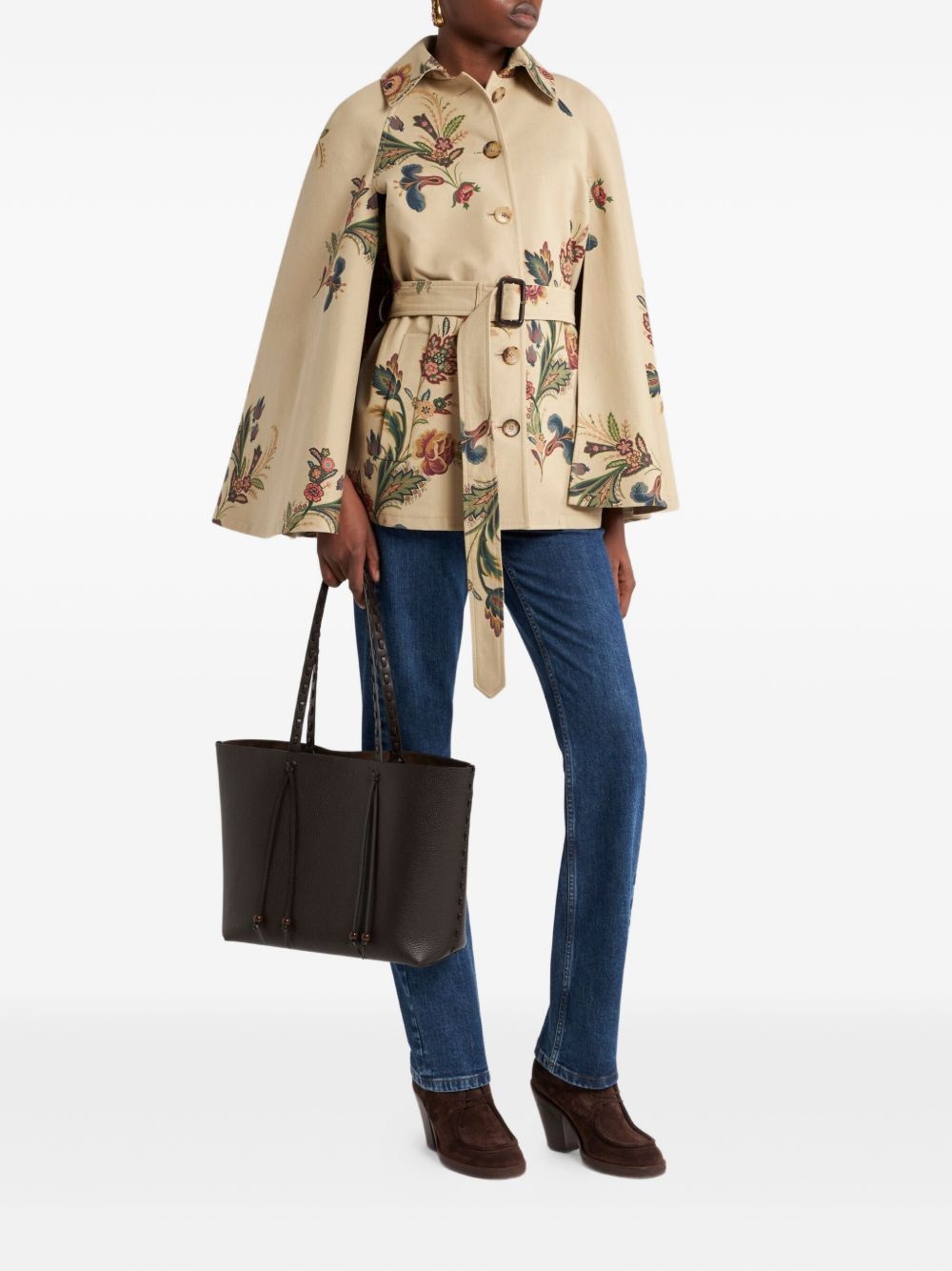 floral-print cape - 2