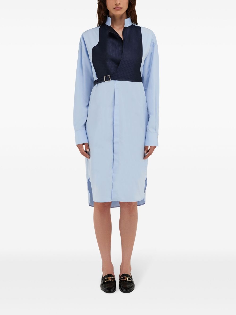 contrasting panel shirt dress - 3
