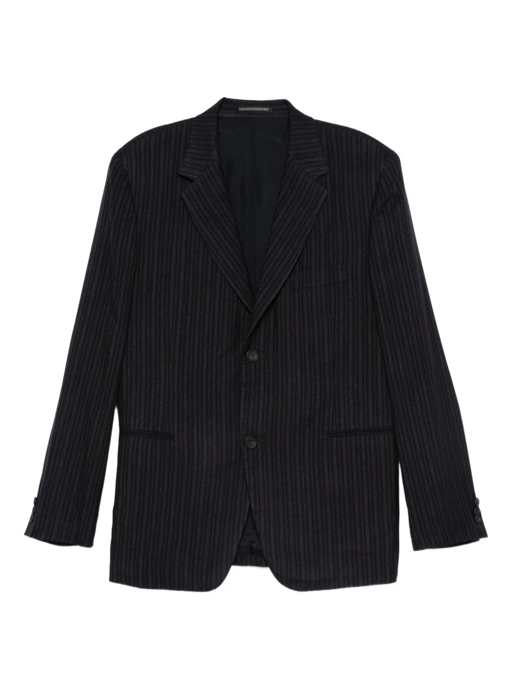striped single-breasted blazer - 1