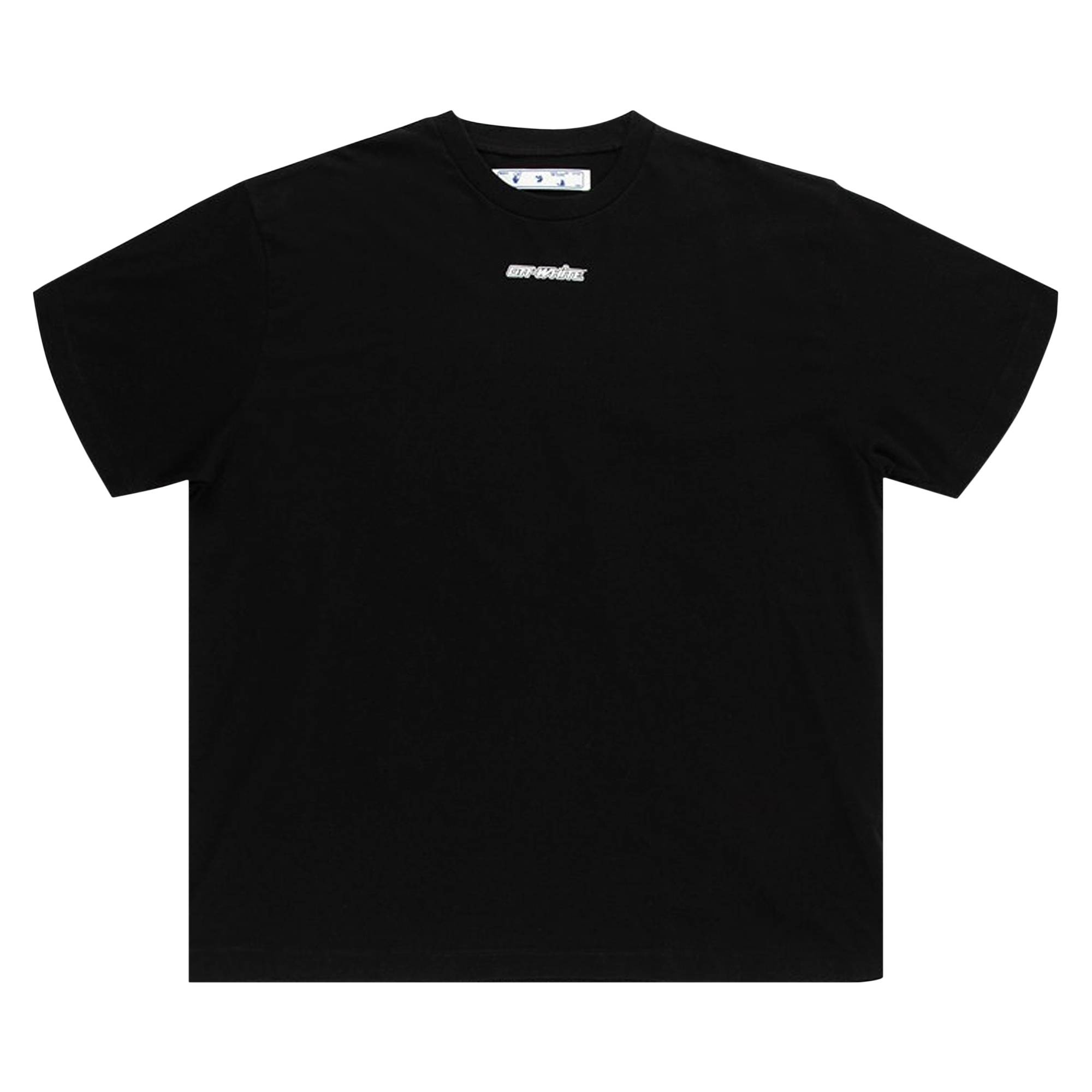 Off White Off White Marker Short Sleeve Over Tee Black Blue REVERSIBLE