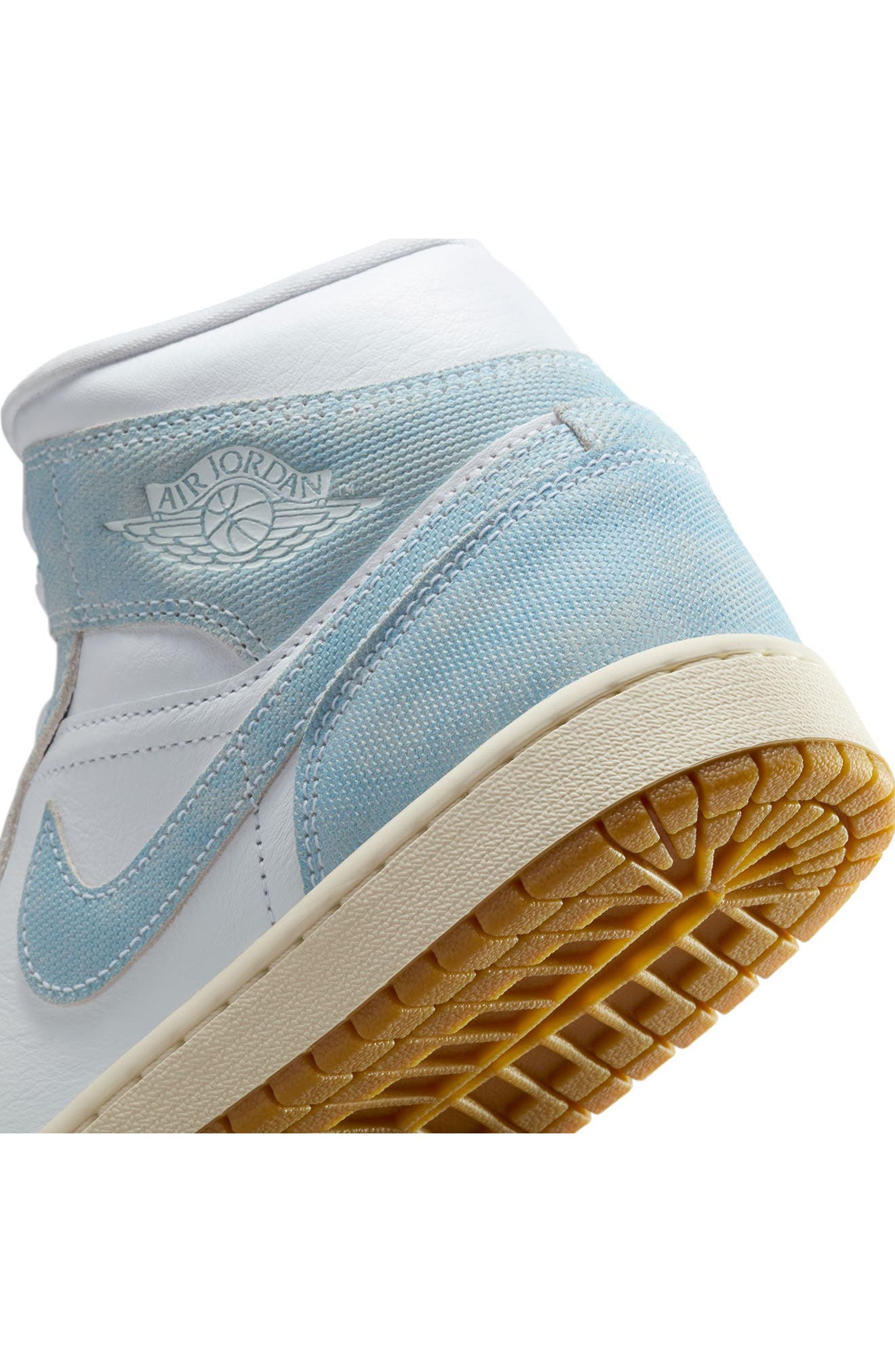 Air Jordan 1 Mid SE Velvet Basketball Sneaker in 100 White/wrnblu at Nordstrom - 7