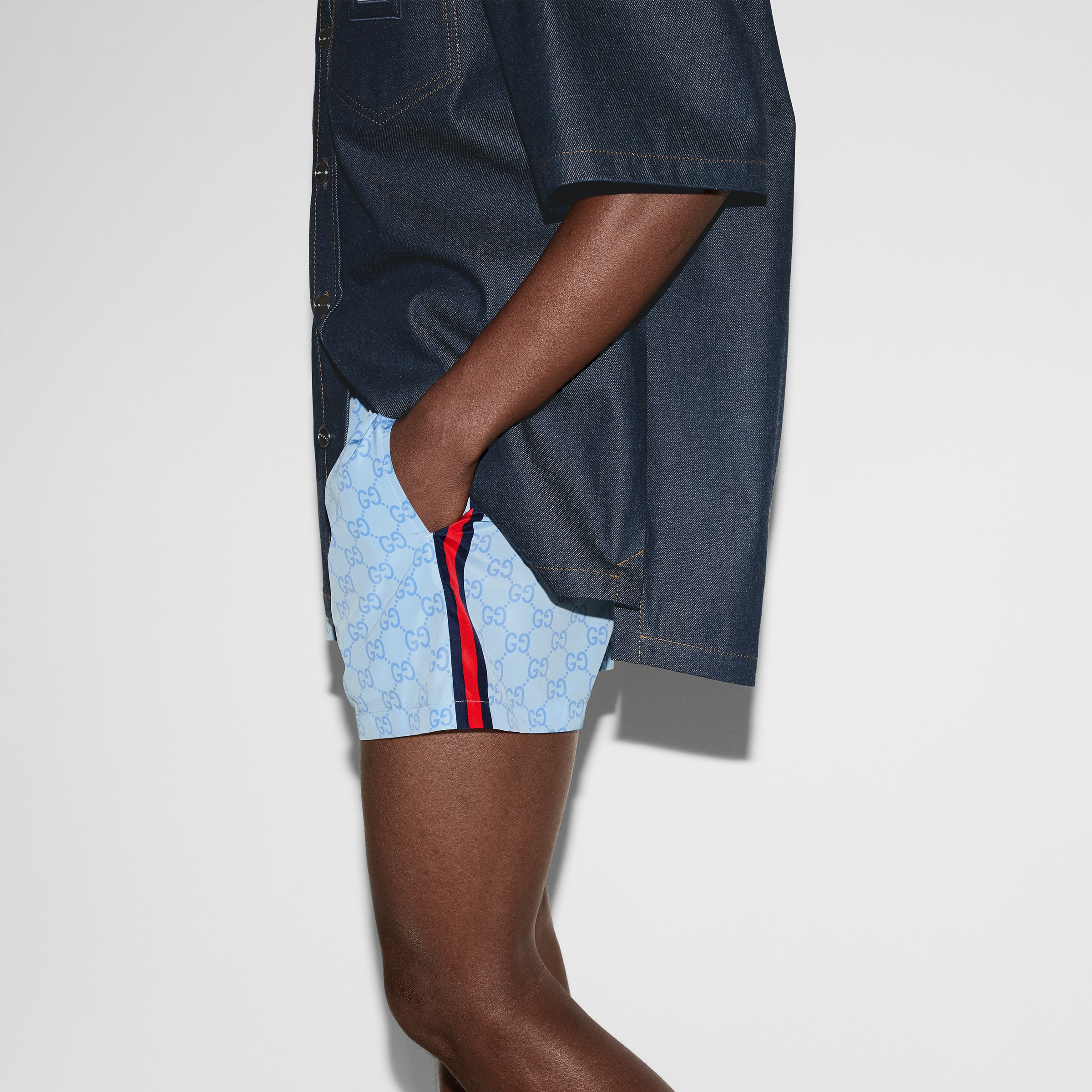 Printed poplin tech swim shorts - 5