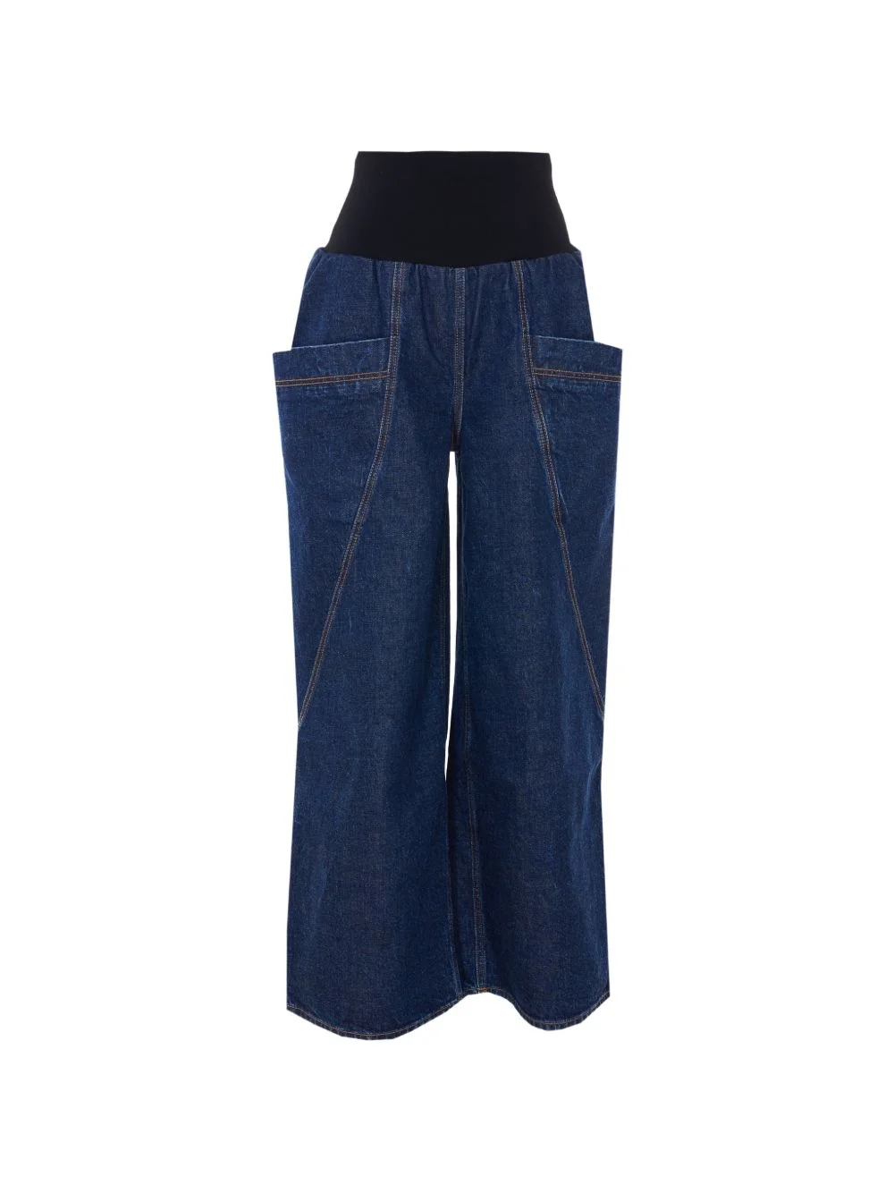 elasticated-waist pocket jeans - 1