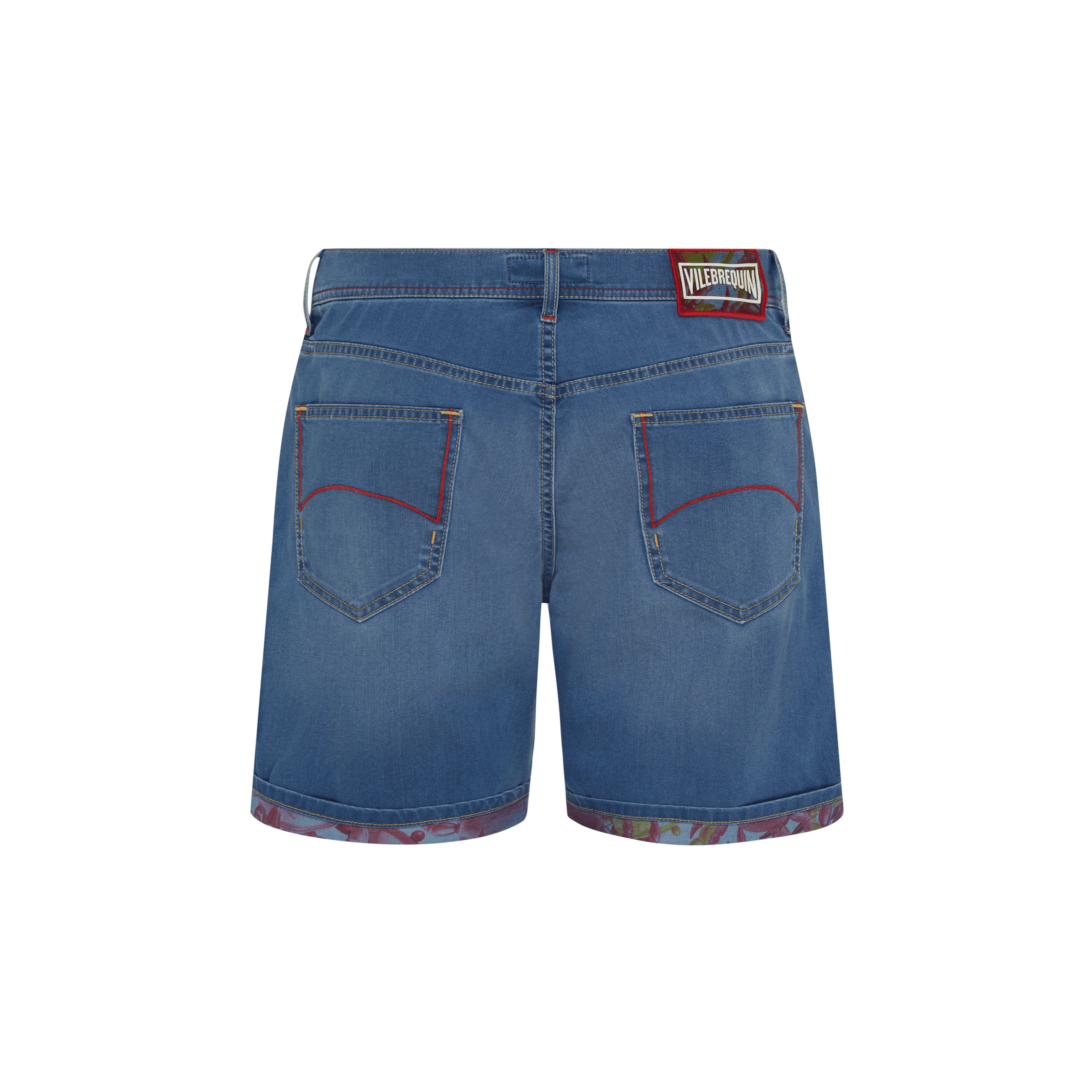 Men Denim Bermuda Shorts Crab Balloons - 2