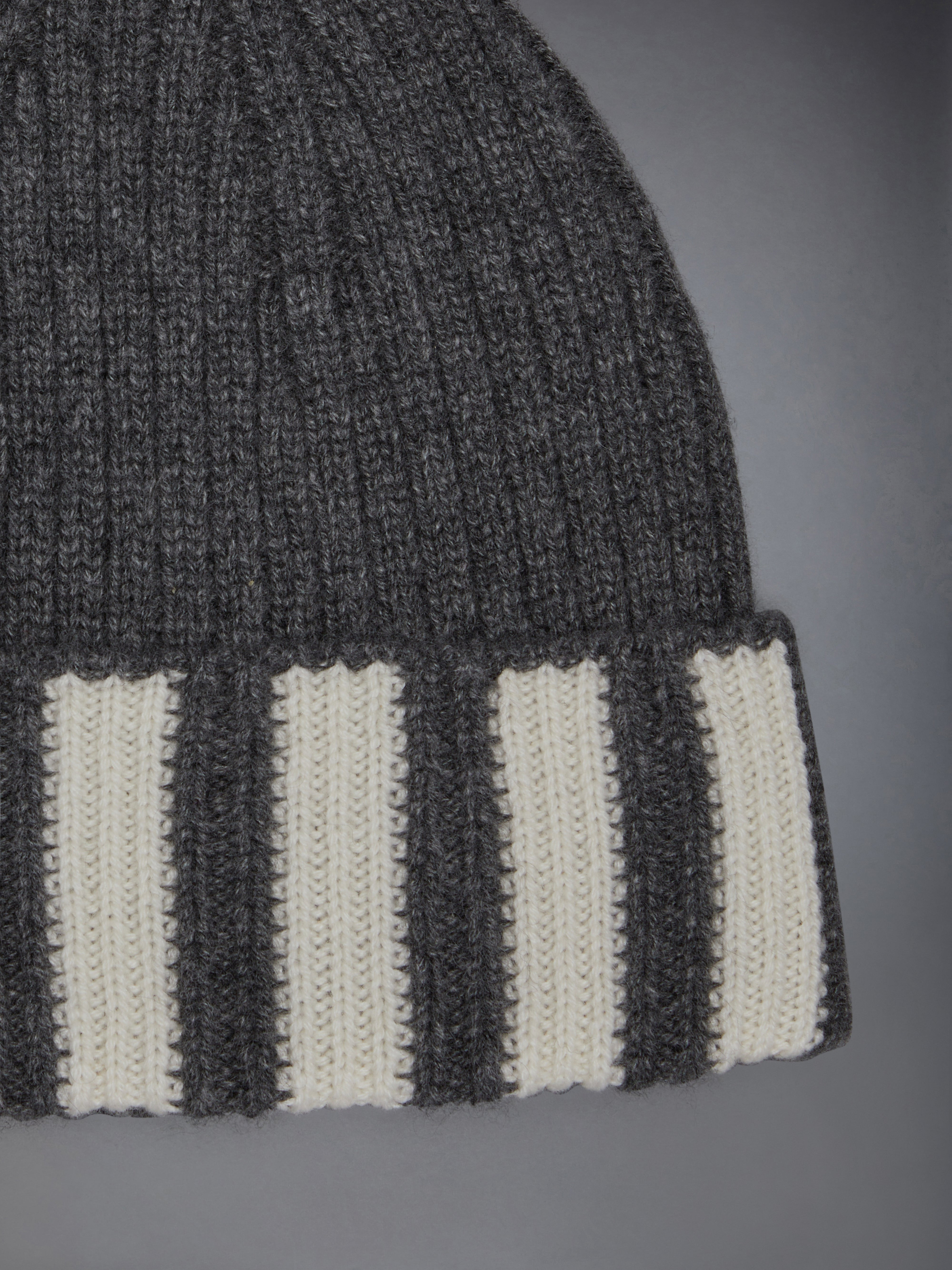 4-Bar stripe cashmere rib beanie - 3