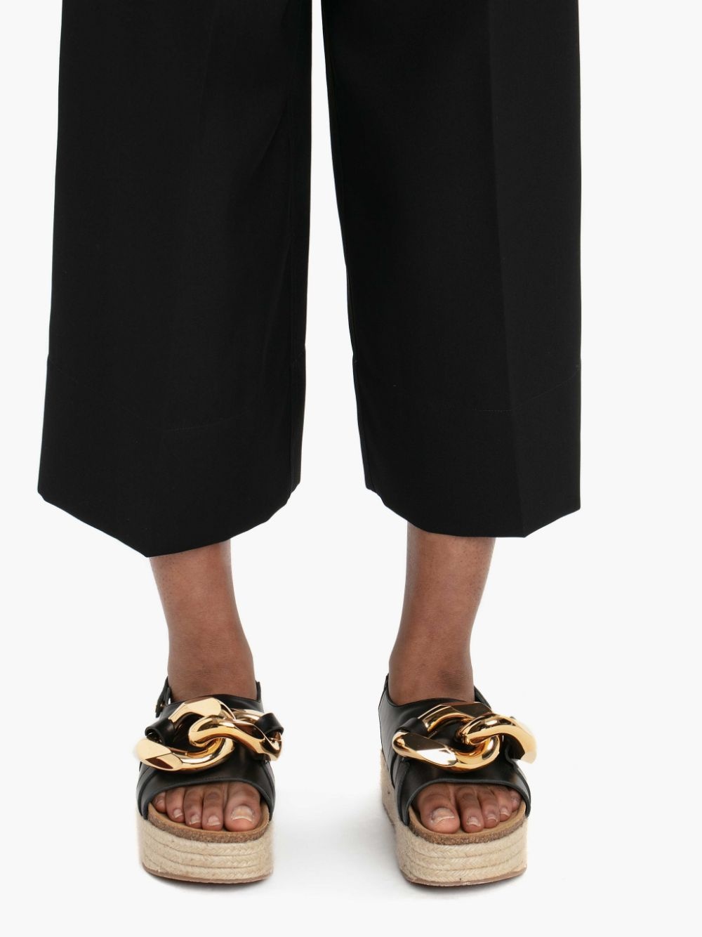 PLEAT FRONT WIDE LEG CROPPED TROUSERS - 5