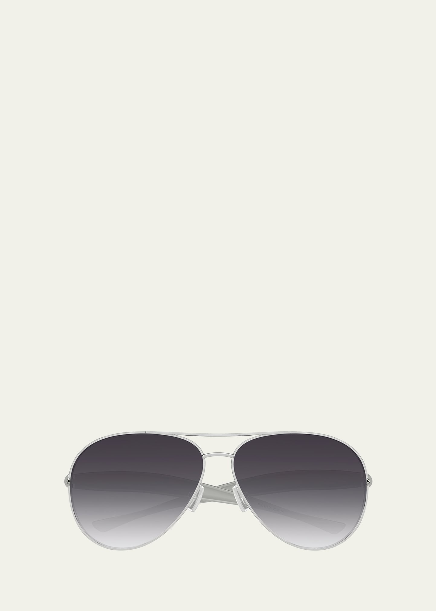 Curved Metal Aviator Sunglasses - 1