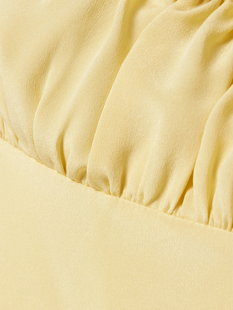 Bow-embellished Satin-trimmed Silk-crepe Maxi Dress 4
