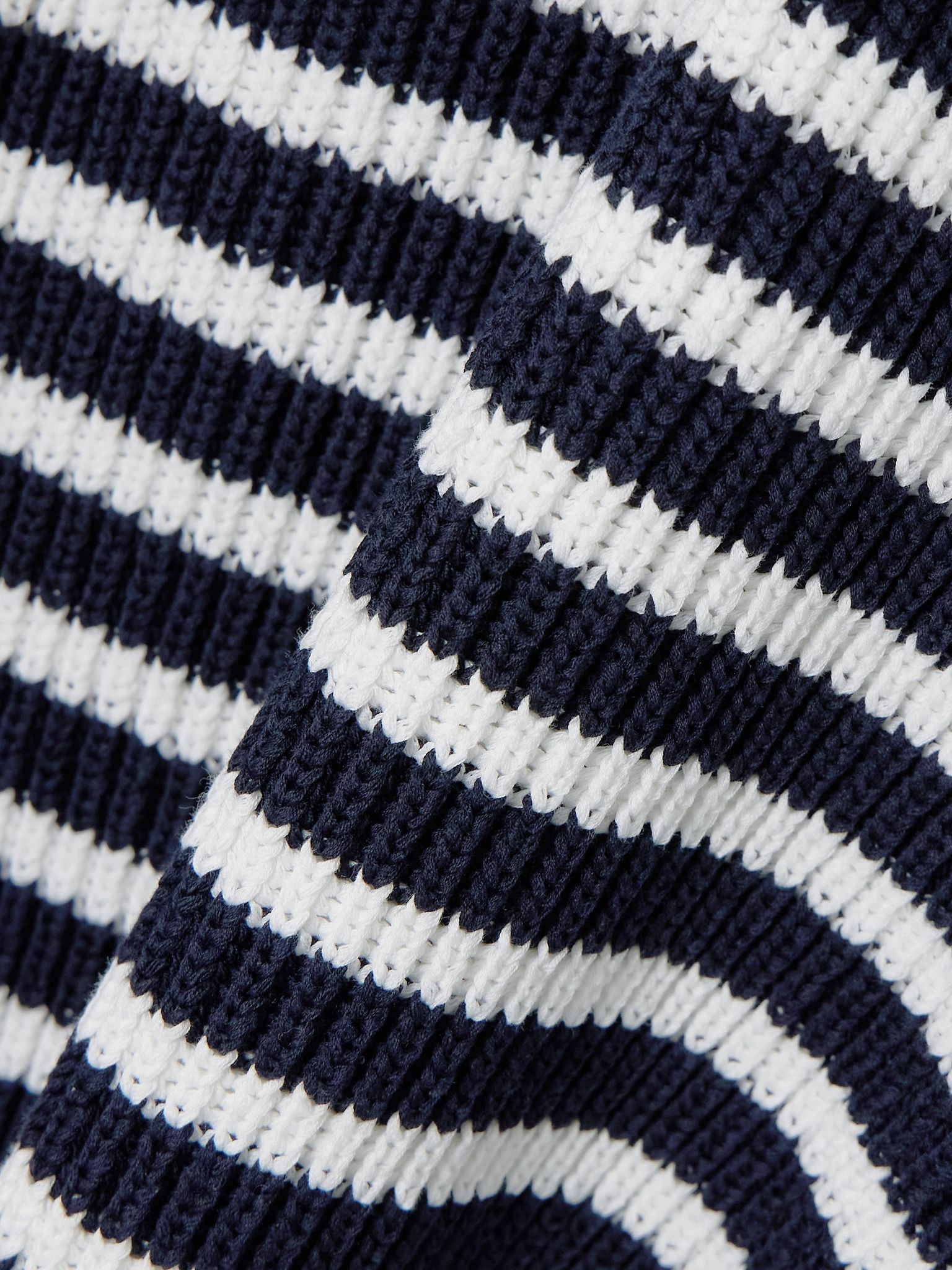 Tanessa striped ribbed cotton sweater Navy - 4