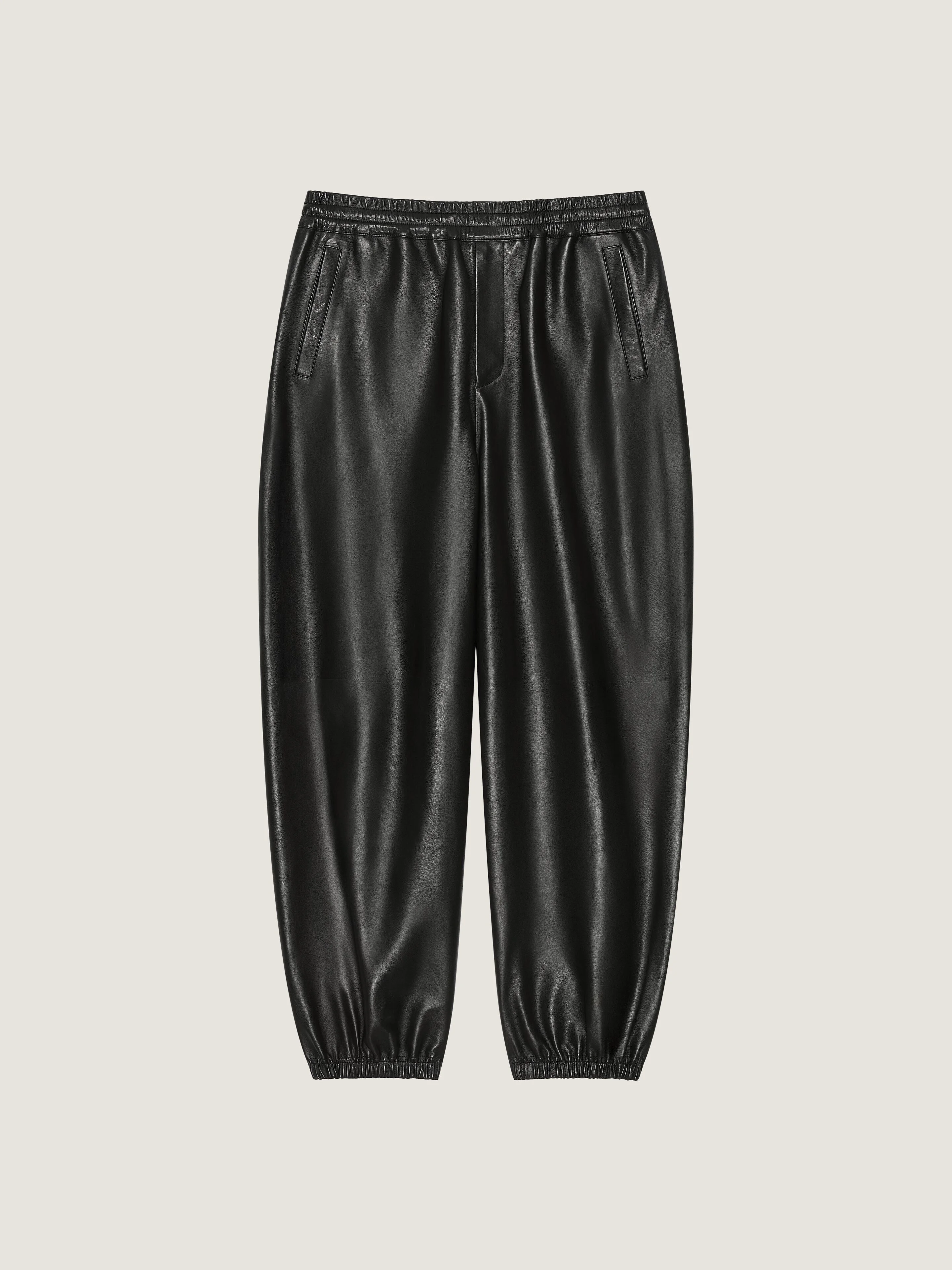 COUTURE SEAM JOGGER PANTS IN NAPPA LEATHER - 1