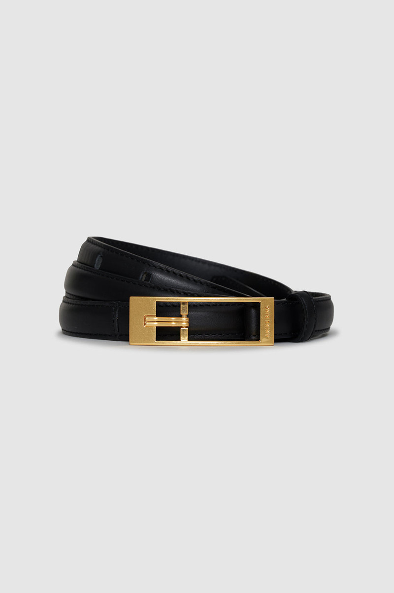 Double Elly Belt Smooth Leather - Black 4