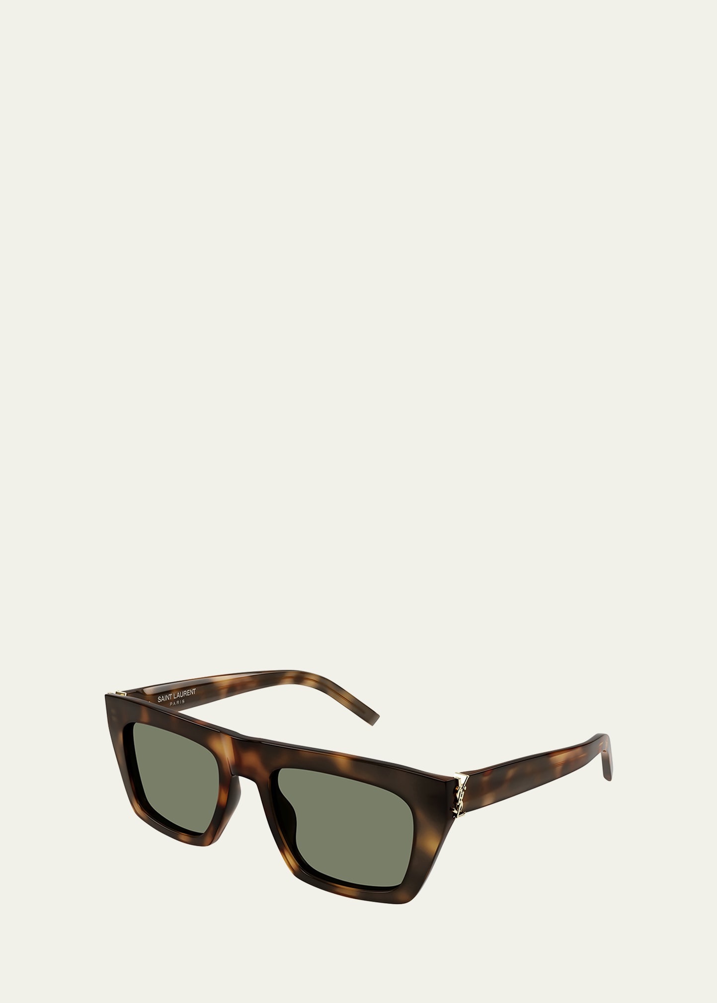 YSL Acetate Flat-Top Rectangle Sunglasses - 2