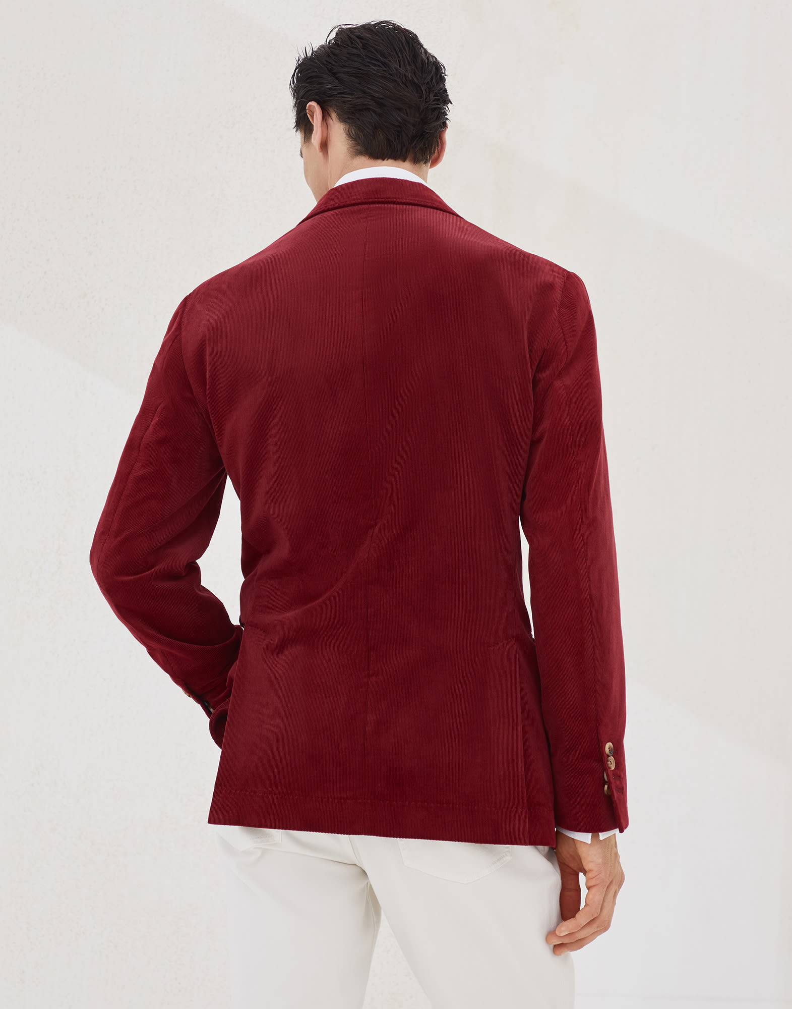 Sea Island cotton narrow wale corduroy deconstructed blazer - 2