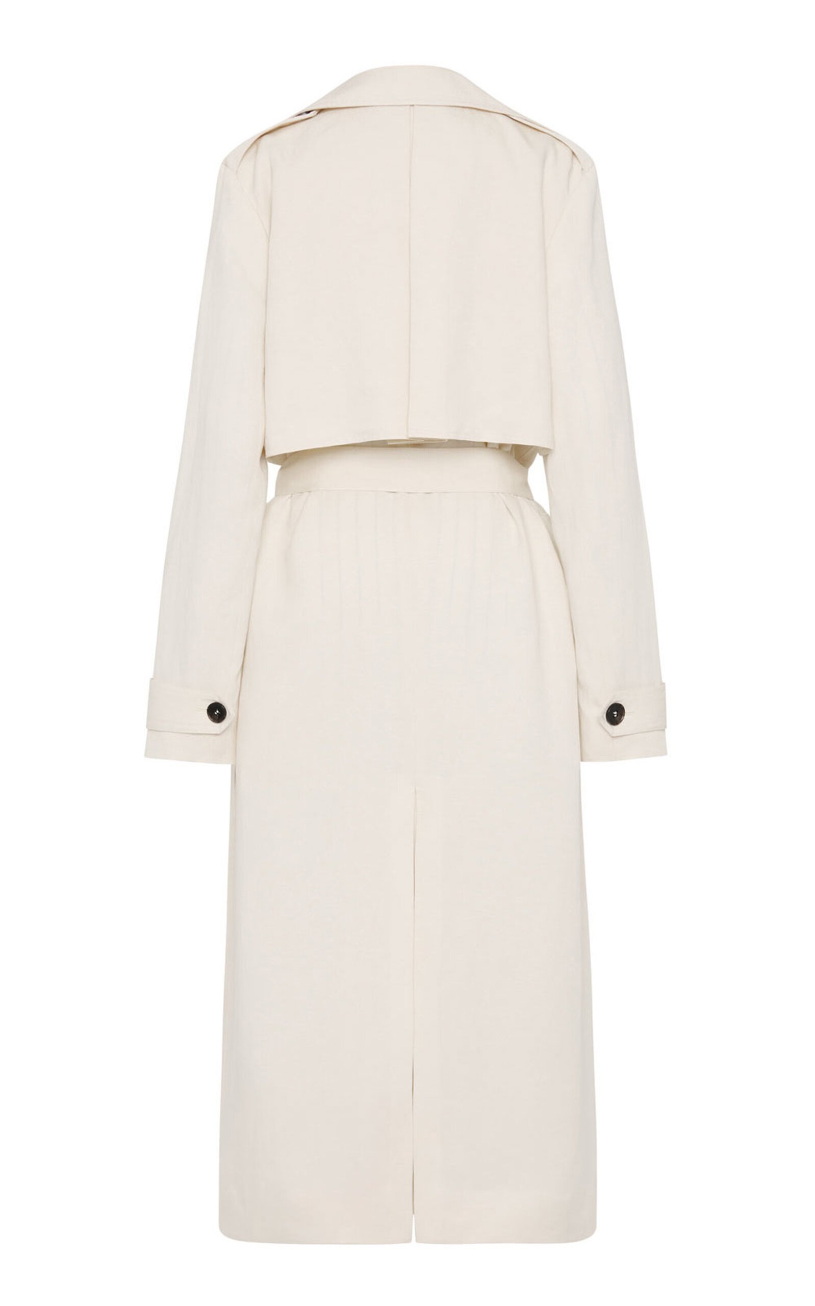 Relaxed Tencel-Linen Trench Coat off-white - 2