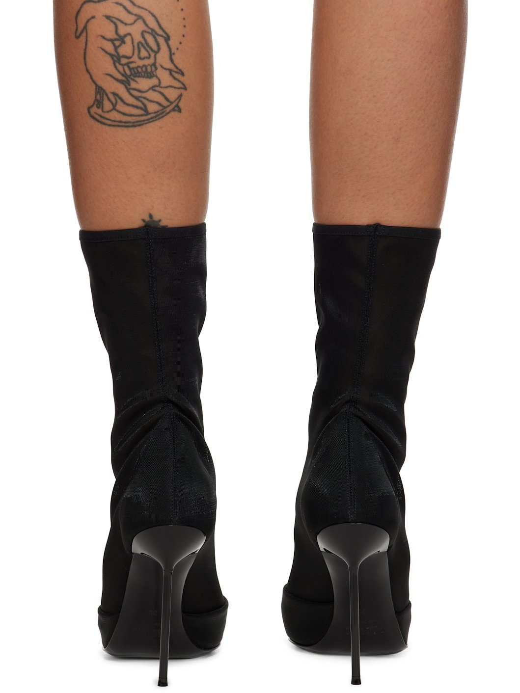 Black Lidia Stretch Ankle Boots - 2