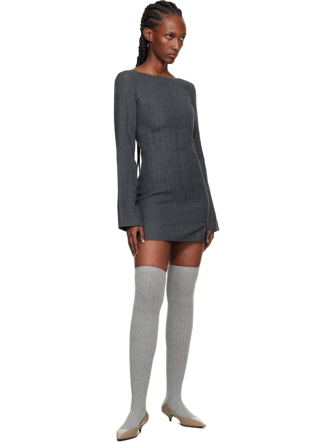Gray Firm Minidress - 4