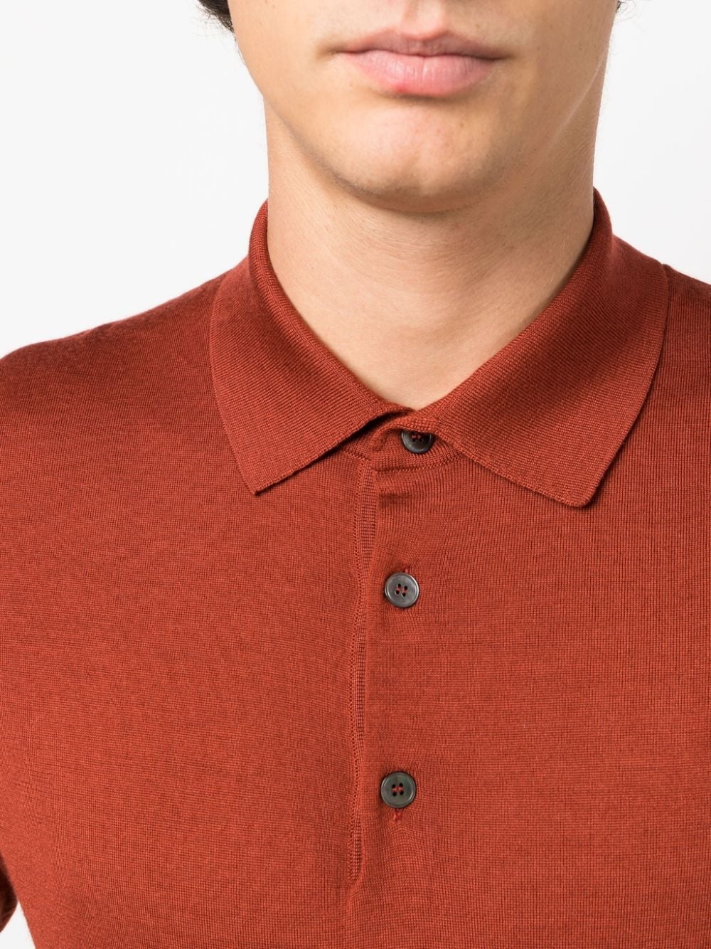 long-sleeved knit polo shirt - 5